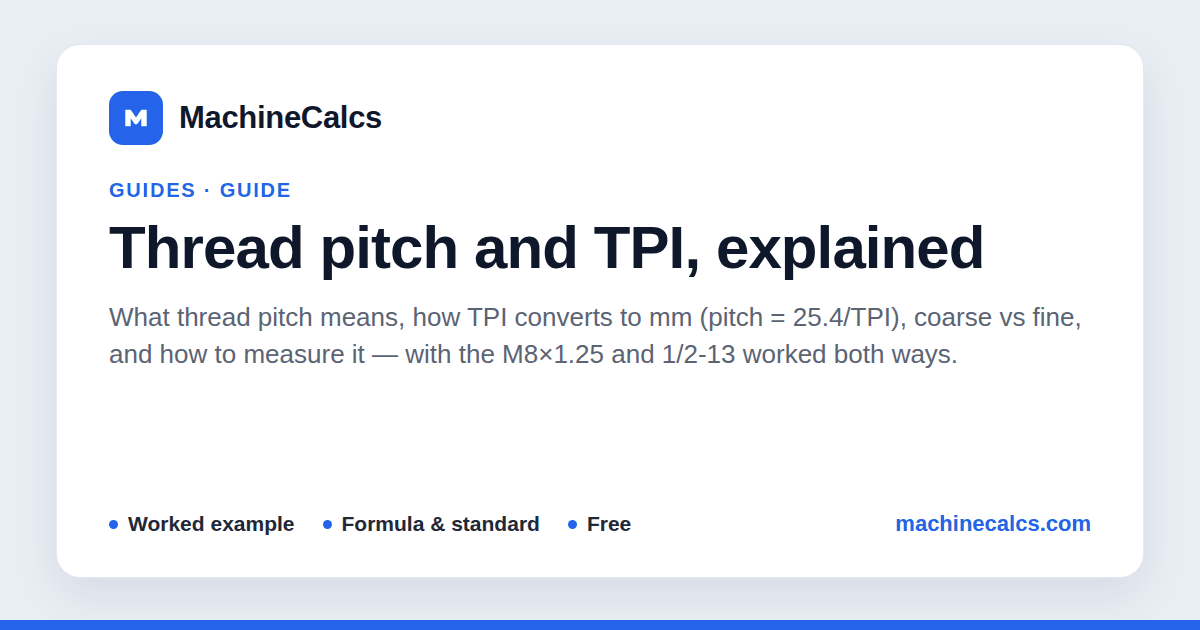 Thread Pitch and TPI, Explained - mm, TPI, Coarse vs Fine